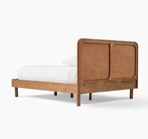 Base de Cama Moderna de Madera de Teca Sólida, Ecológica y Confortable, Cabecera Tapizada en Tela, Cama Minimalista con Plataforma, Muebles para Dormitorio - Product Image 4