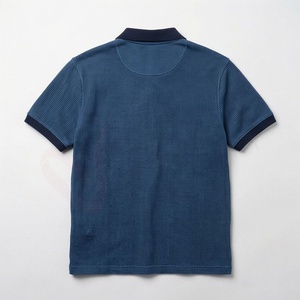 Men's Navy <b>Blue</b> Short Sleeve <b>Polo</b> <b>Shirt</b> Knitted Zipper Casual Solid Design Regular Fit - Product Image 2