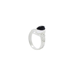 Silver Plated Amethyst Gemstone <b>Ring</b> 5x10mm Marquise Purple Stone Brass Dolphin Inspired <b>Statement</b> <b>Ring</b> Wholesale Jewelry - Product Image 2
