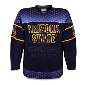 Maillots de hockey d'été personnalisés de haute qualité avec tissu antibactérien et anti-humidité, logo brodé, noms d'équipe personnalisés - Product Image 1