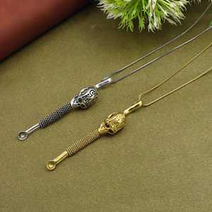 Collar con Colgante de Cuchara con Diseño de Calavera |   Colgante de Calavera de Latón Chapado en Oro y Plata |   Joyería gótica punk al por mayor - Product Image 5