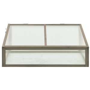 Petite serre pliable en bois de sapin avec panneaux en polycarbonate, serres de jardin et serres de culture, gris solide - Product Image 3