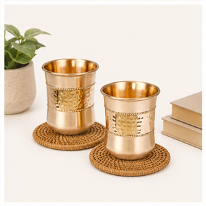 Copper Water Glass Set of 2Handmade Hammered Tumblers for Ayurvedic Health Benefits <b>Drinkware</b> for Home and Gifting - Product Image 3