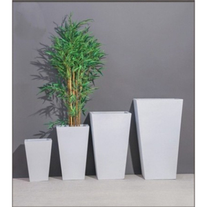Ensemble de jardinières carrées blanches modernes, pots de fleurs minimalistes pour la décoration intérieure - Product Image 1
