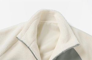 Custom for Sherpa Fleece Jacket Men Women Full Zip Stand Collar Winter Warm Teddy Coat <b>Fur</b> <b>Trim</b> Front Logo OEM ODM - Product Image 6