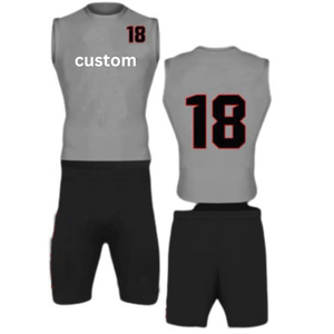 Ensemble de maillots de compression imprimés numériquement pour l'entraînement d'équipes de flag football 7V7, respirant, uniforme de basketball 100% polyester - Product Image 6