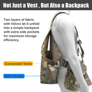 เสื้อกั๊กพรางลายสำหรับล่าสัตว์ พร้อมช่องใส่กระสุน กระเป๋าเป้สะพายหลังแบบปรับเปลี่ยนได้ สายรัดปรับได้ ไซส์เดียว ขายส่ง - Product Image 3