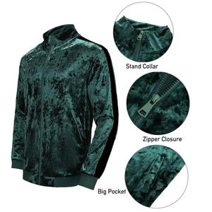 Nouveaux ensembles de survêtements unisexes en velours pour hommes, de marque, pour l'hiver, pour le sport et l'entraînement, avec logo personnalisé - Product Image 4