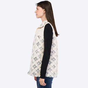 Colección GRACE: Chaleco Acolchado para Mujer, Chaqueta de Mezclilla con Capucha, Cierre de Cremallera, Manga Larga, Color Sólido - Product Image 1