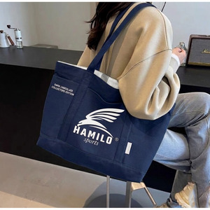 Sac fourre-tout en toile personnalisé tendance avec logo numérique/soyeux/par transfert thermique/broderie – Cadeau d'entreprise promotionnel, taille personnalisable - Product Image 3