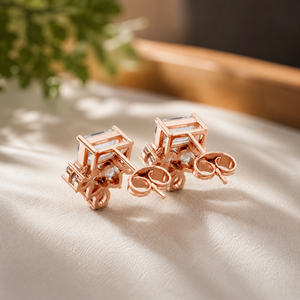 BRA Certificated with Moissanite <b>Earrings</b> Rose Gold Plated Vintage Drop <b>Earrings</b> Emerald Cut Diamond Wedding Women's <b>Earrings</b> - Product Image 3