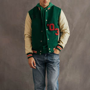 Veste universitaire pour homme à prix abordable, de qualité supérieure, séchage rapide, col montant, design patchwork, avec patchs brodés en gros pour hommes - Product Image 4