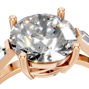 Anillo de Compromiso de Plata de Ley 925 con Tres Piedras, Moissanita de Corte Brillante en el Centro, Engaste de Garras con Baño de Rodio, OEM para Bodas - Product Image 5