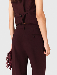 High Waisted Pleated Wide Leg <b>Pants</b> Men Formal Polyester <b>Wool</b> Blend Autumn Midweight Anti-Wrinkle Trousers Flare Wears - Product Image 5