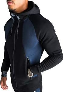 Pull à capuche de haute qualité pour hommes avec logo personnalisé respirant doux au toucher fermeture à cordon hauts d'entraînement sportif avec poche - Product Image 5