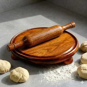 Durable Wooden <b>Rolling</b> Board and Belan for Chapati Making - Product Image 1