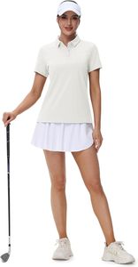 Polo à manches courtes pour femme, couleur unie, respirant, tricoté, décontracté, sportif - Product Image 5
