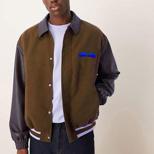 Veste universitaire pour homme en laine, sur mesure OEM, avec patchs brodés en chenille, manches en cuir, respirante, décontractée, hiver, grande taille - Product Image 4