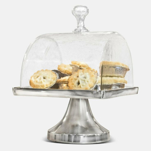 Support à gâteau rond avec bordure perlée argentée, couvercle en verre, piédestal, plateau à pâtisserie, plateau à dessert, décoration de buffet de boulangerie - Product Image 6