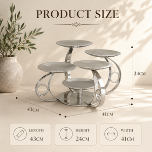 Luxury Five Tier Stainless Steel <b>Cupcake</b> Display <b>Stand</b> with Decorative Spiral Frame Premium Dessert Server for Parties - Product Image 2