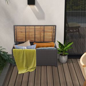 Panca contenitore da esterno da 45 galloni con rivestimento interno con cerniera - Product Image 2