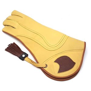 Gants de fauconnerie en cuir pour la manipulation des oiseaux, la formation et la sécurité des mains, fabriqués en cuir avec logo personnalisé - Product Image 4