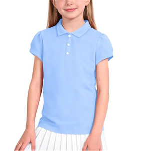 Servicio OEM, Blusas y Camisas de Uniforme Escolar para Niñas, Manga Corta, Spandex/Algodón, Camiseta Suave - Product Image 5