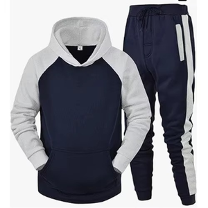 Conjunto Deportivo Unisex con Bloques de Color, Sudadera con Capucha y Pantalones Largos, Transpirable, Informal, para Otoño, Corte Regular, con Bolsillos Laterales - Product Image 5