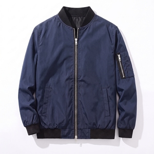 Chaqueta de Hombre con Cuello Alto para Otoño e Invierno, Cortavientos, Manga Larga, Informal, Estilo Bomber - Product Image 1