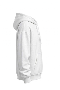 Sudadera con Capucha para Hombre, Color Blanco Sólido, Forro Polar, 80/20, Manga Larga, Estilo Casual, con Logotipo Personalizado - Product Image 5