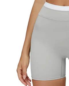 <b>Women</b> Seamless Sports Bra And High Waist <b>Shorts</b> Set Light <b>Grey</b> Soft Stretchy Breathable Activewear Workout Fitness Wear Set - Product Image 3