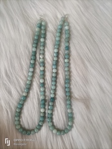 Collier en Amazonite naturelle 8 mm avec fermoir, bijoux en pierres précieuses polies, collier fait main, collier tendance pour femmes - Product Image 3
