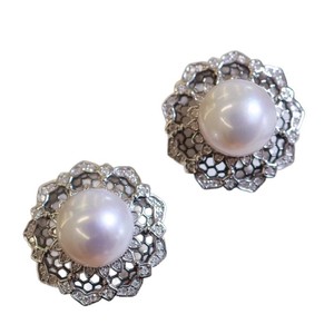 Boîte cadeau en or blanc 18 carats, perle naturelle vert paon, 9-8 mm, ronde, miroir brillant, huile, boucles d'oreilles complètes - Product Image 5