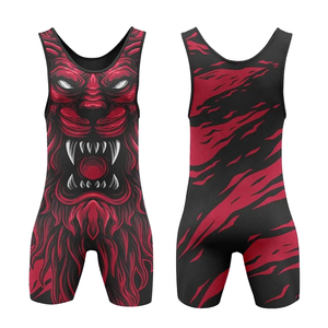 High Quality Polyester/Cotton Breathable Knitted Casual Customizable Professional <b>Weightlifting</b> Uniforms Men Wrestling <b>Singlets</b> - Product Image 1