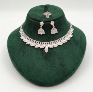 Naykk Creations <b>Womens</b> Handmade Silver Plated Copper Brass 3-Piece Jewelry <b>Set</b> High Quality Necklace Earrings <b>Ring</b> Wedding Party - Product Image 1