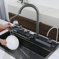 Évier de cuisine en acier inoxydable de haute qualité, à cuve unique profonde, avec cascade