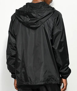 Chaqueta deportiva ligera para hombre, impermeable, cortavientos, con capucha, media cremallera, para deportes al aire libre, con logo personalizado, estilo urbano, venta al por mayor - Product Image 2