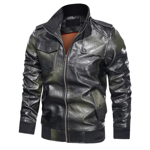 Chaqueta de Motocicleta de Cuero de Oveja Transpirable para Hombre, Talla Grande, Cuello Alto, Impermeable, Hecha en Pakistán - Product Image 1