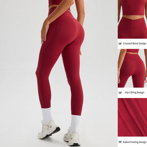 Leggings Deportivos de Cintura Cruzada para Mujer con Logotipo Personalizado, Alta Elasticidad, Suaves, Efecto Push-Up, Secado Rápido, Pantalones Deportivos Amigables con la Piel - Product Image 6
