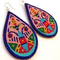 Dernières créations de boucles d'oreilles brodées à la main pour filles, perles de rocaille, point de croix et travaux d'aiguille, prix par MD HANDICRAFTS - Product Image 5