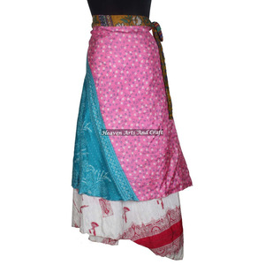 Sari de Seda de Rajastán, Falda Mágica con Estilo Bohemio, Multicolor, para Verano, Cómodo, Estilo Hippie, Talla Única, Estilo Gitano - Product Image 2