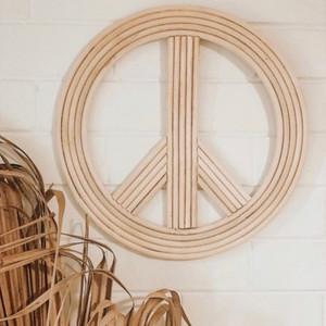 Decoración de pared con signo de la paz para restaurante, tapices de ratán decorativos, diseños personalizados disponibles - Product Image 5