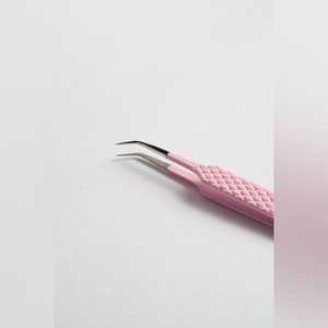 Pinzas de Extensión de Pestañas de Acero Inoxidable con Punta de Fibra de Alta Precisión y Logotipo Personalizado, 90 Grados, para Artistas de Pestañas - Product Image 2