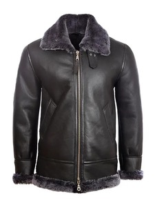 <b>Mens</b> RAF Black B3 <b>Shearling</b> <b>Jacket</b> - Product Image 1