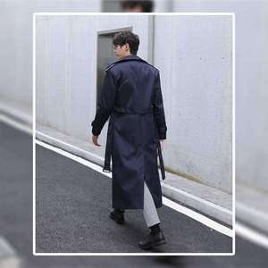 Men's Polyester Trench <b>Jacket</b> Long Fleece Turn Down Collar Thickened Washed <b>Winter</b> Coat with Pocket Wholesale - Product Image 6