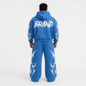 ชุดวอร์มทรงบานปักโลโก้ตามสั่ง ดีไซน์ลายพิมพ์นูนประดับเพชร ผลิตจากผ้าฟลีซเนื้อหนา สำหรับทุกเพศ - Product Image 3