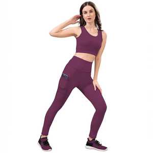 Leggings de yoga décontractés taille haute pour femmes, moulants, en Spandex/Nylon/Coton brossé, longueur cheville, effet push-up, pour le fitness - Product Image 6