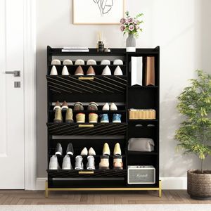 Mobiletto Portascarpe Moderno e Semplice in Metallo per Organizzazione e Stoccaggio in Casa e Soggiorno - Product Image 1