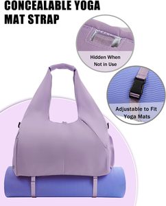 Bolsa Deportiva Multifuncional Informal Ligera para Mujer, con Compartimento para Zapatos, Bolsillo Impermeable, Soporte para Esterilla de Yoga, para Viaje - Product Image 4