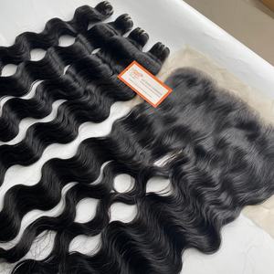 Extensions de cheveux humains vierges vietnamiens 100% purs, ondulés profonds, couleur naturelle, double trame machine, Remy non traité, qualité supérieure - Product Image 2